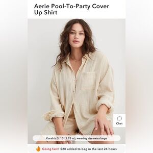 NWOT Aerie Pool-To-Party Cover Up Shirt